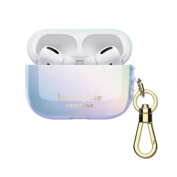 Kate Spade New York AirPods Pro Case (Iridescent/Gold Foil Logo)