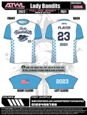 Lady Bandits Coach full dye Men's Jersey