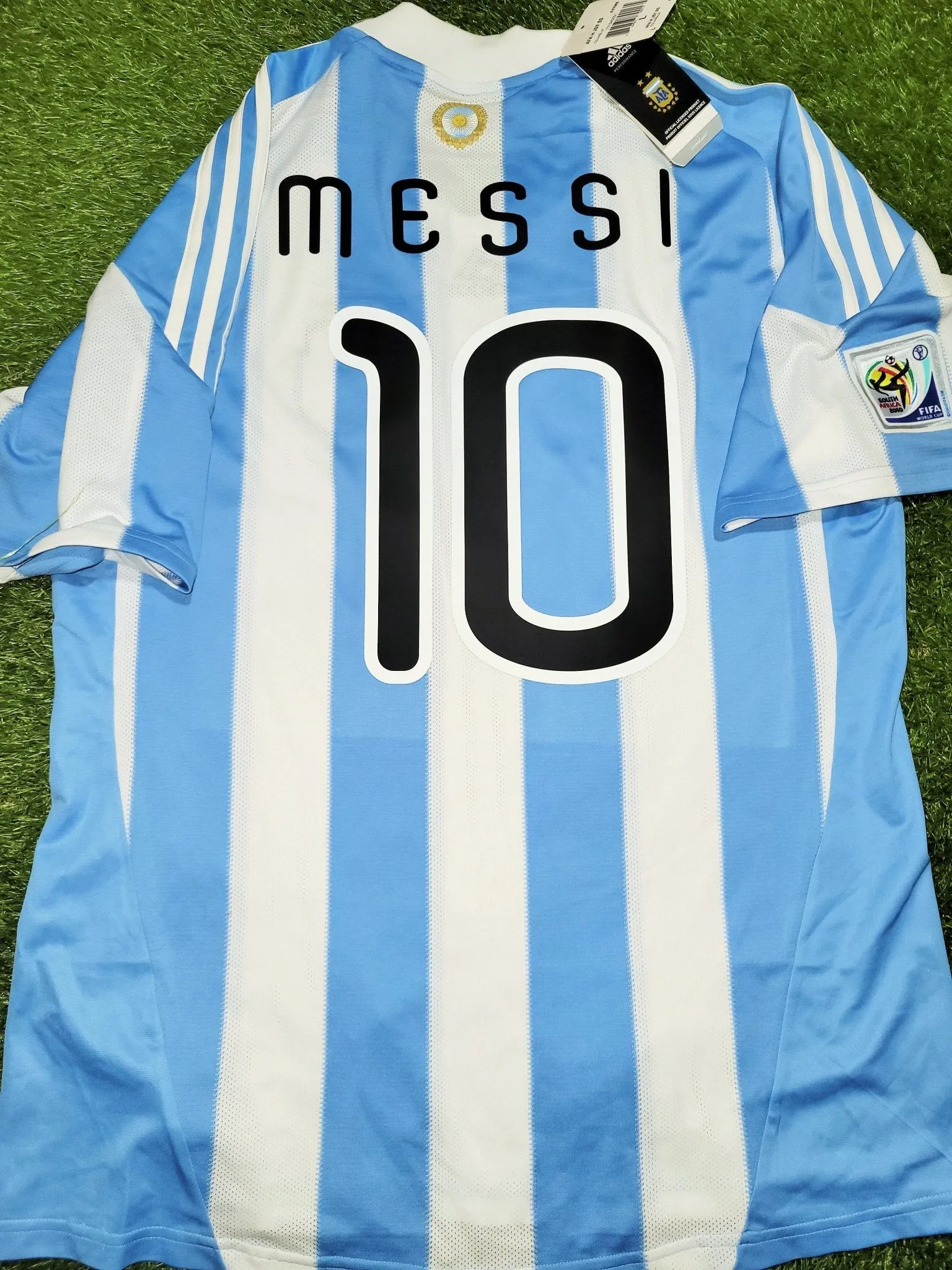 Messi Argentina 2010 WORLD CUP Home Soccer Jersey Shirt BNWT L SKU# P47066 AZB001