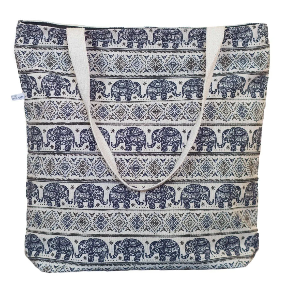 Navy Elephant Tote Bag