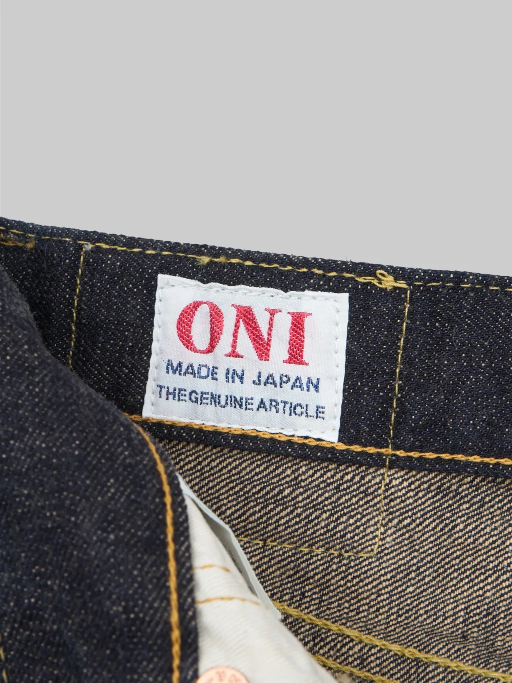 ONI Denim 288-KBE Indigo Beige 14oz Mens Regular Straight Fit Jeans