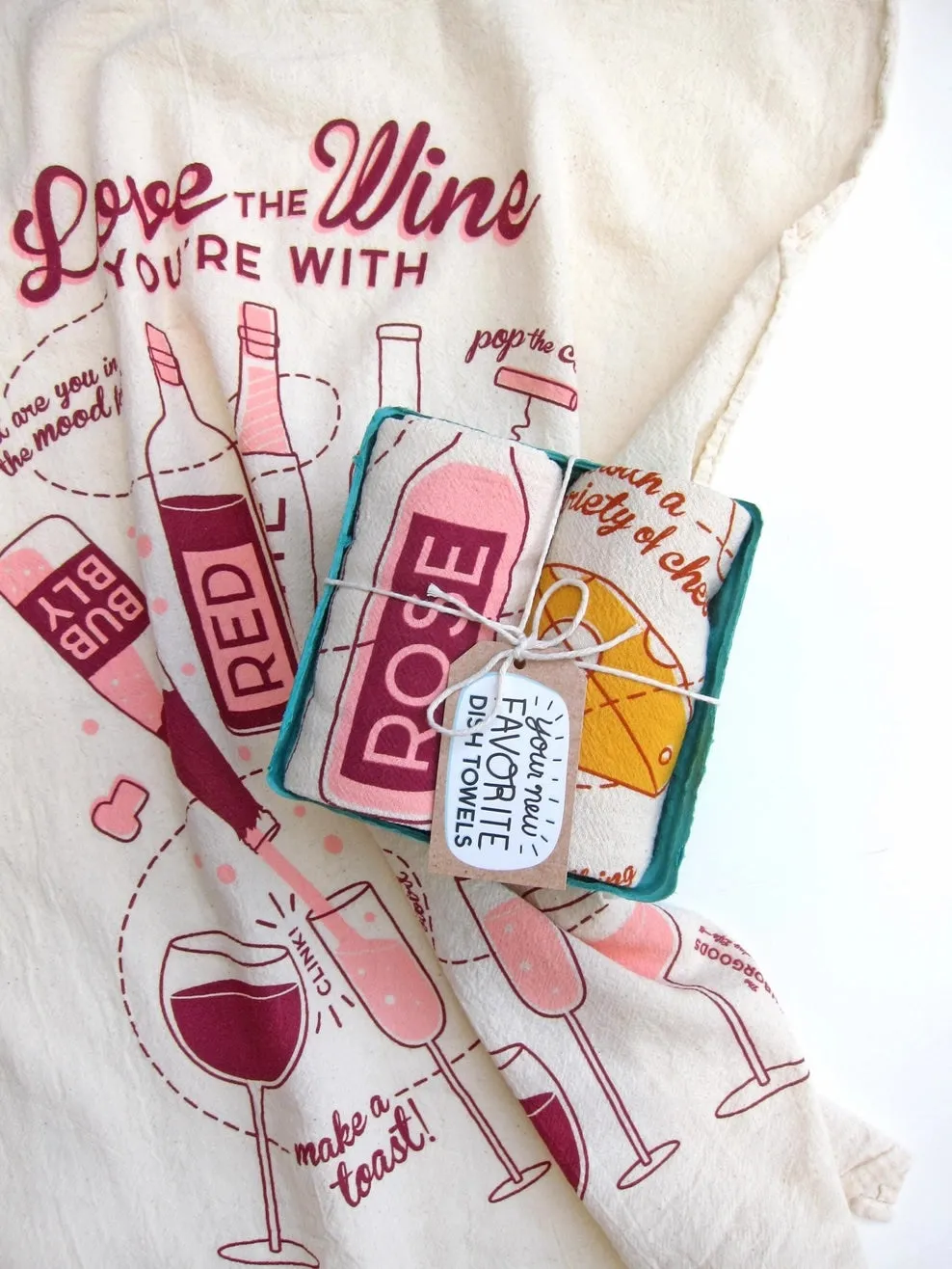 Perfect Pairing - A Wine & Cheese Tea Towel Set