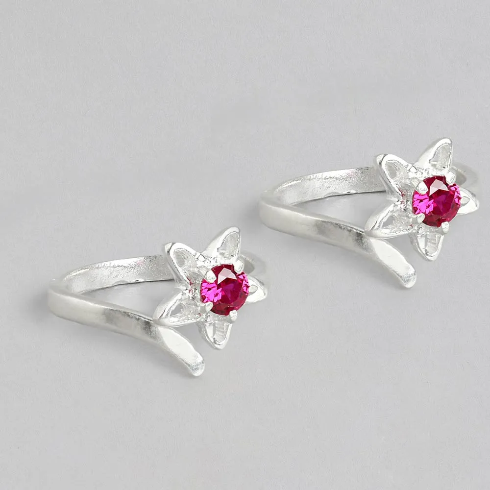 Pink stone Toe ring