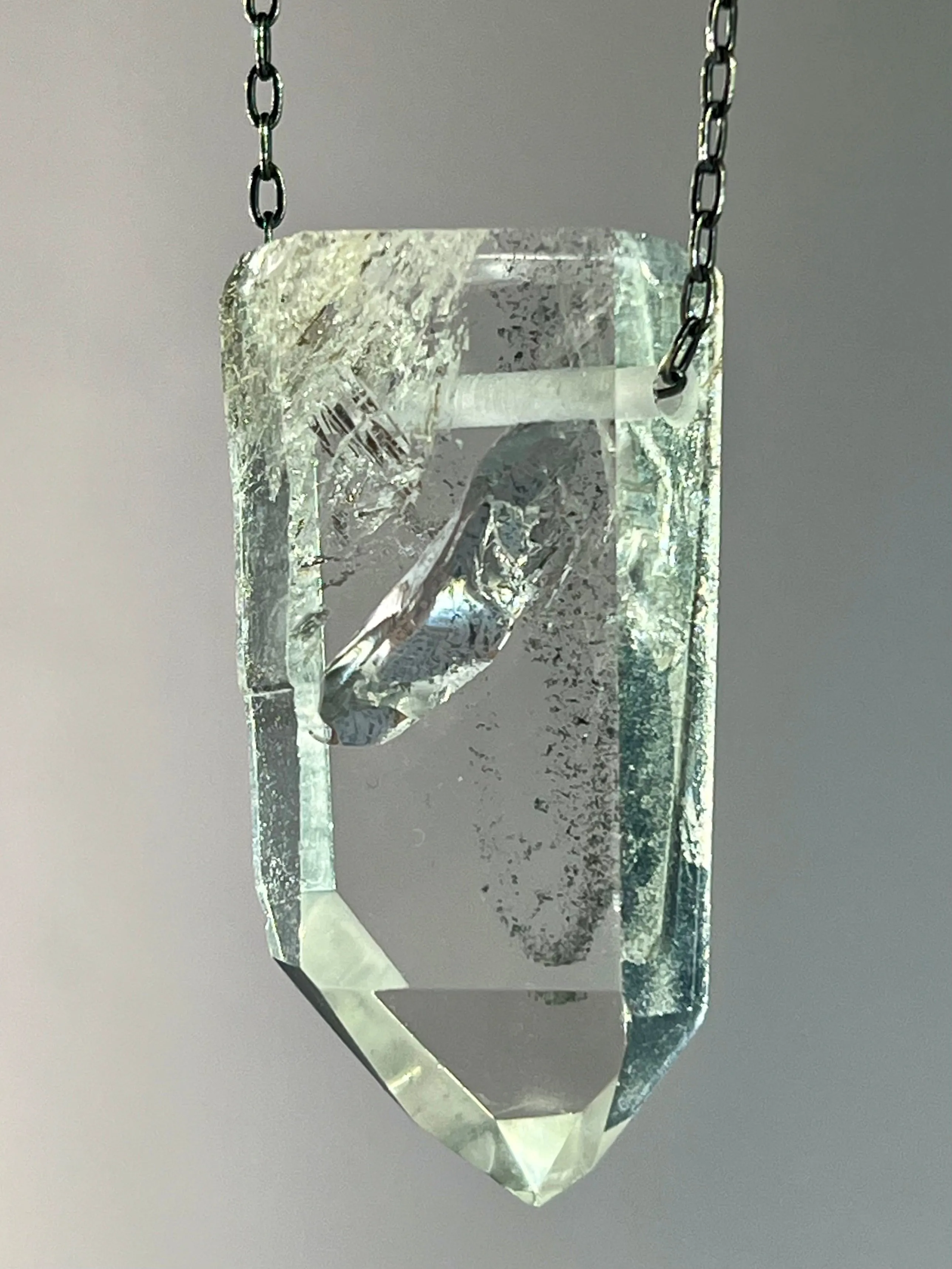 Quartz Crystal with Chlorite Inclusions Necklace