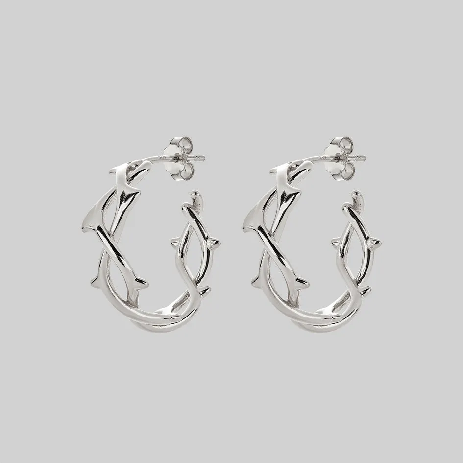 REVIVAL. Thorn Hoops Earrings - Silver