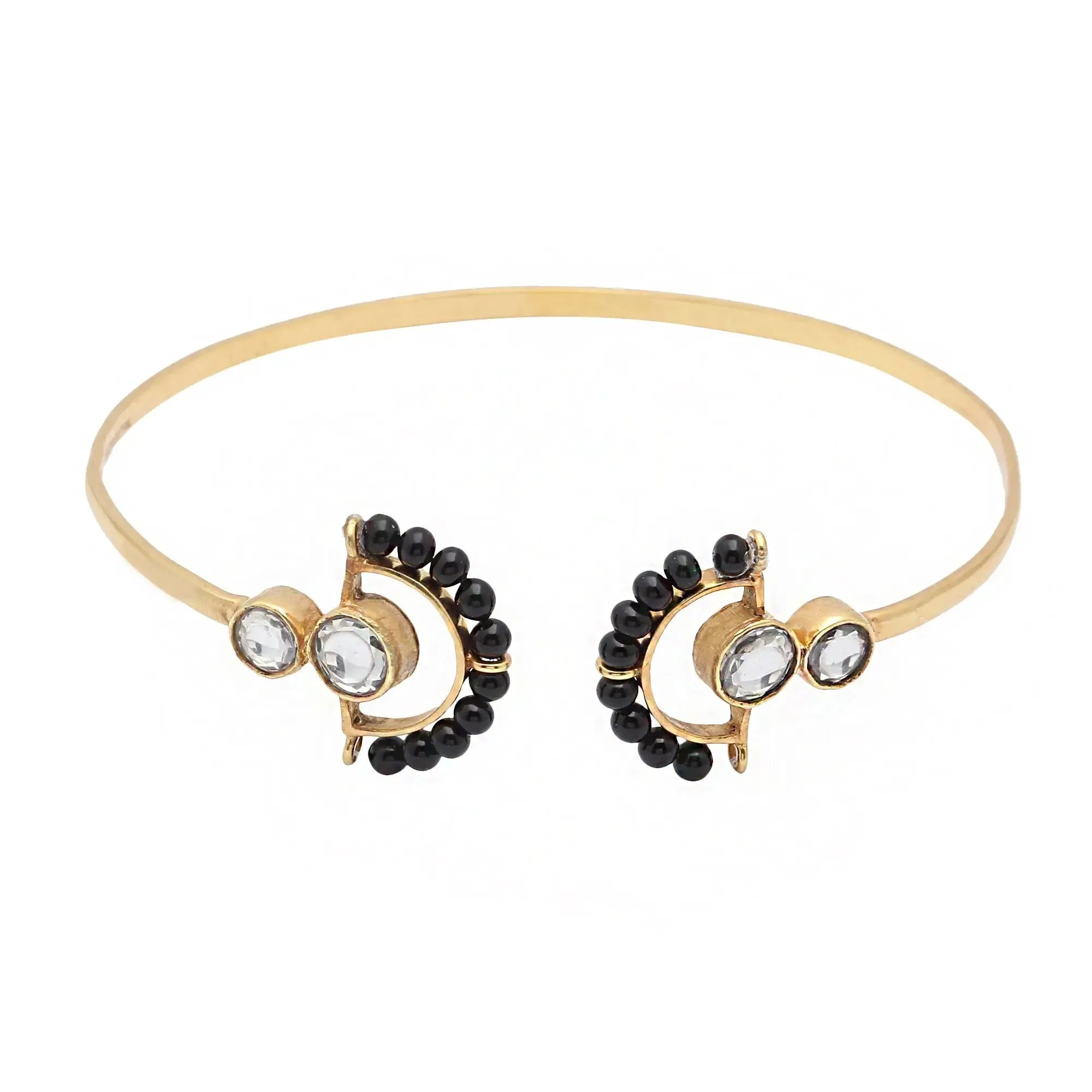 Rococo black bead mangalsutra cuff