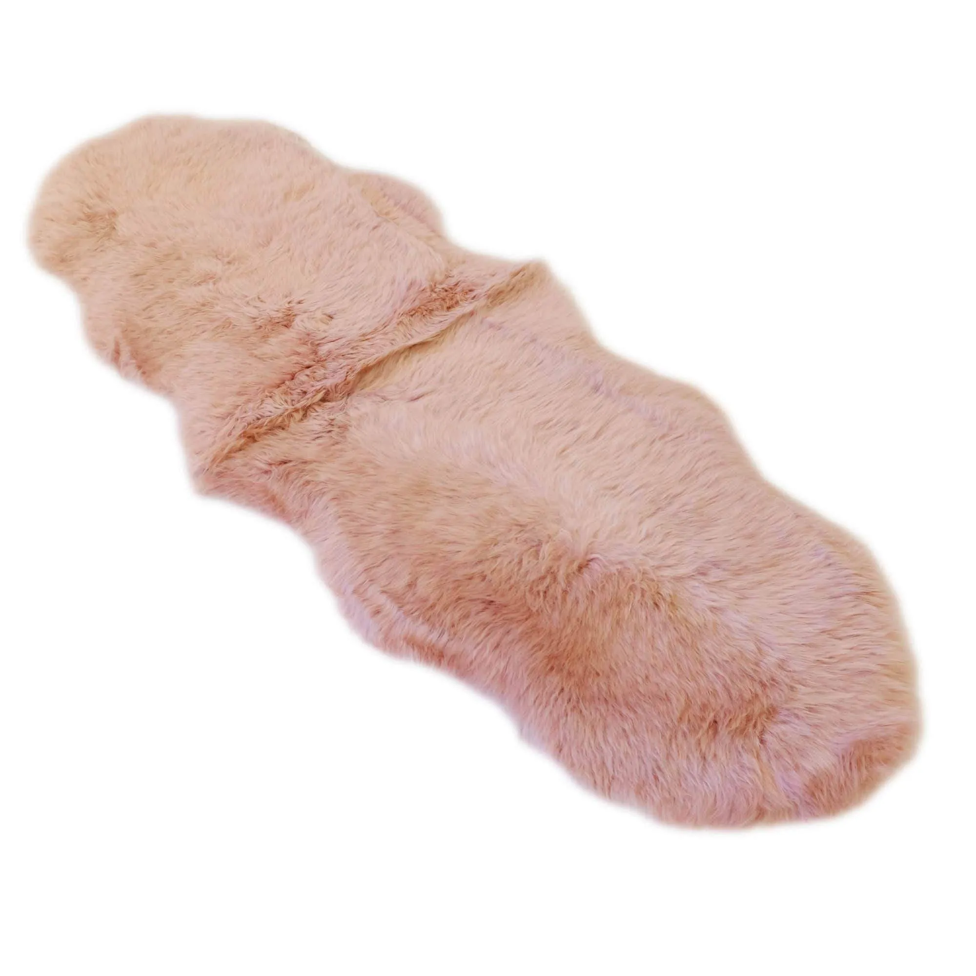 Sheepskin Rug - Dust Pink - Double Length (180 x 65cm) - Long Wool Australian Merino Sheepskin